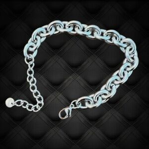 Silver Tarnish Resistant Chunky Link Chain Bracelet 7-8”
